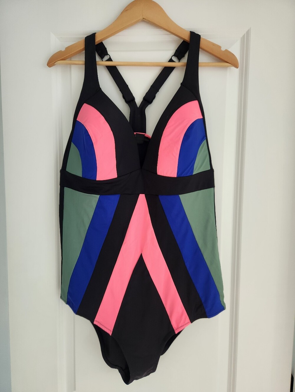City Chic Colorblock One-Piece Swimsuit Size 18